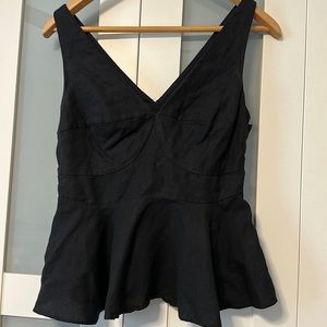 Who What Wear Black Peplum Top